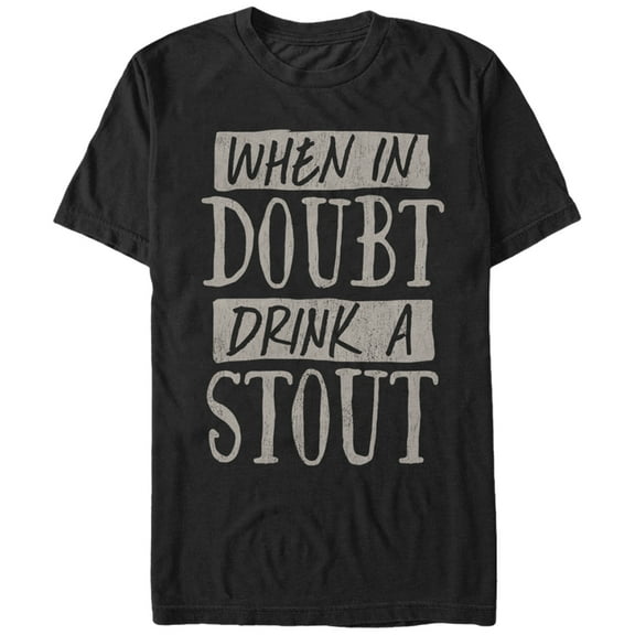 Men's Lost Gods When in Doubt Drink a Stout  Graphic Tee Black Small