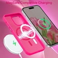 thumbnail image 4 of YWC-Case pour iPhone 14 Pro, [Compatible avec MagSafe] Mince Translucide Mat Magnétique Antichoc Protecteur Antidérapant Femmes Hommes Étui pour iPhone 14 Pro 6.1 Pouces, Rose Vif, 4 of 4