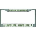 thumbnail image 1 of Organ Donation Live Life Give Life Chrome License Plate Frame, 1 of 1