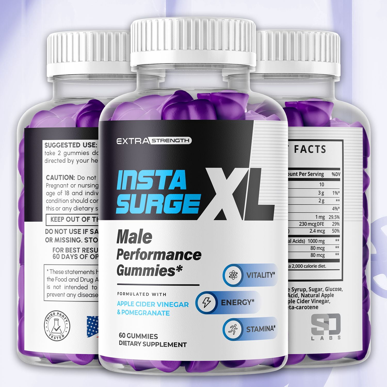 Insta Surge XL Gummies Advanced Formula All Natural Vitamin Supplement InstaSurge XL 120 Gummies