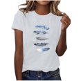 thumbnail image 1 of Tops Cortos para las Mujeres Cuello en V Impreso Manga Corta Top Casual, Camiseta de Baile sin Mangas para las Mujeres, 1 of 4