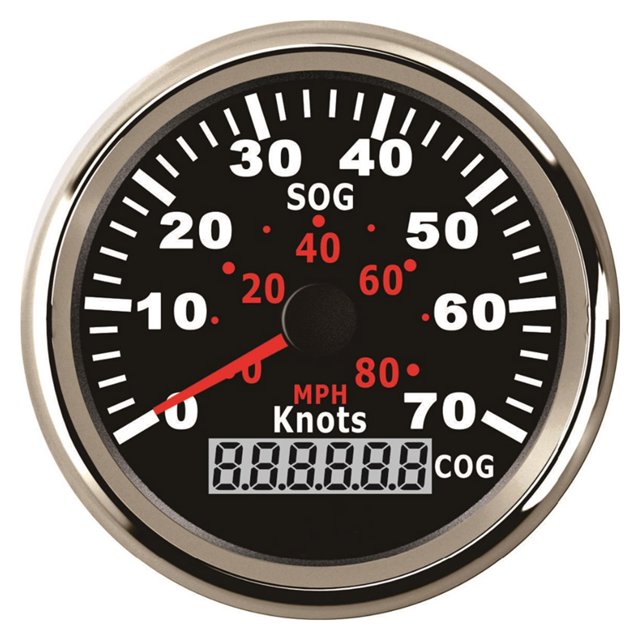 85mm GPS Speedometer Stainless Waterproof Gauge 70Knots 80MPH Speed For Car Motorcycle Boat 12V 24V With Backlight Speed Sensor ,Universal Compatibility