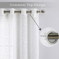 thumbnail image 4 of HA-EMORE White Sheer Curtains 84 Inch Length Bedroom Window Curtain Embroidered Sheers Semi Transparent Living Room Sheer Voile Curtains Drapes Window Treatments 2 Panels Grommet Top, 4 of 8