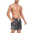 thumbnail image 4 of FORMRS Mens Swim Trunks Mesh Liner Quick Dry Casual Beach Board Shorts with Pockets, Sizes S-2XL, Gothic Floral Print, 4 of 9