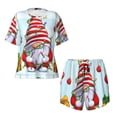thumbnail image 5 of Wukai Funny Christmas Gnome Print Women's Pajama Set - Short-Sleeve Top and Shorts with Elastic Waistband and Pockets for Loungewear, Yoga, and Casual Wear-3X-Large, 5 of 8