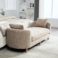 thumbnail image 2 of CQSXDA  77.17 Inch Wide Chenille Daybed Bench with Armrests and Rubberwood Legs for Bedroom or Apartment Use, Wheat, 2 of 10