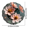 thumbnail image 4 of Metal Hanging Wind Spinners with Abstract Circular Pattern - Elegant Garden Decor with Soft Pink Flowers and Bright Yellow Centers, 4 of 6