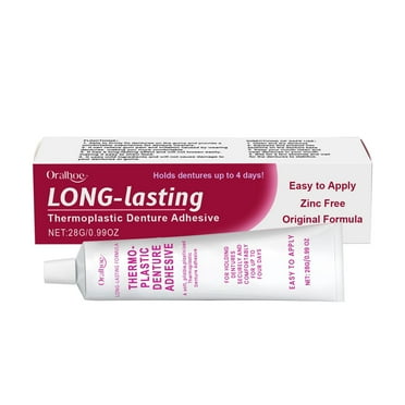 Thermoplastic Denture Adhesive, 0.99 oz - Refits and Tightens Loose Upper and Lower Dentures and Partials | Non-Glue Adhesive