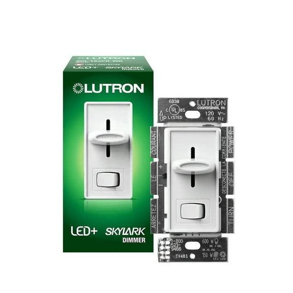 Skylark LED  Dimmer Switch for Dimmable LED, Incandescent Bulbs, Single-Pole or 3-Way, Easy-Open Pro Box, White