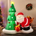thumbnail image 3 of Gymax 7FT Christmas Inflatable Tree & Santa Claus Yard Decor w/ Air Blower & LED Lights, 3 of 10