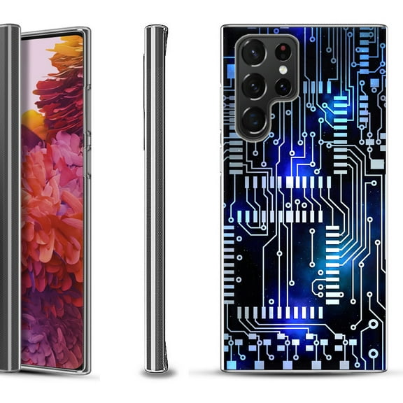 Slim-Fit Fashion Gel Phone Case for Samsung Galaxy S22 Ultra 5G, by OneToughShield ® - Cosmos Circuit
