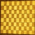 thumbnail image 1 of Ahgly Company Indoor Square Checkered Yellow Modern Area Rugs, 3' Square, 1 of 4