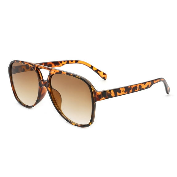Retro Oversized Aviator Sunglasses for Men & Women, Trendy Tortoise Shell Fashion Style Eyewear