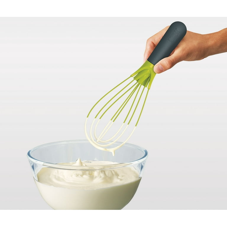 Joseph Joseph 10539 Twist Whisk 2-In-1 Collapsible Balloon and Flat Whisk  Silicone Coated Steel Wire, Gray/Green & Delta Folding Potato Masher Stores