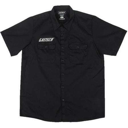 Genuine Gretsch Electromatic Logo Black Men's Workshirt, Size MEDIUM #0991939506