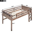 thumbnail image 2 of Churanty Low Twin Size Loft Bed Frame for Kids,Wood Junior Loft Bed Frame with Hanging Clothes Racks, Natural, 2 of 14