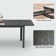 thumbnail image 3 of Patio Expandable Dining Table, Metal Aluminum Outdoor Dining Table for 6-8, Rectangular Table for Porch Lawn Garden Bistro(1 Table), 3 of 6