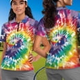 thumbnail image 4 of Binienty Colorful Tie-Dye Husband Wife Matching Shirts Stretchy Comfortable His and Hers Golf Shirts Zip Up Collar Short Sleeve Pullover for Tennis Hiking & Outdoor Sports, 4 of 7