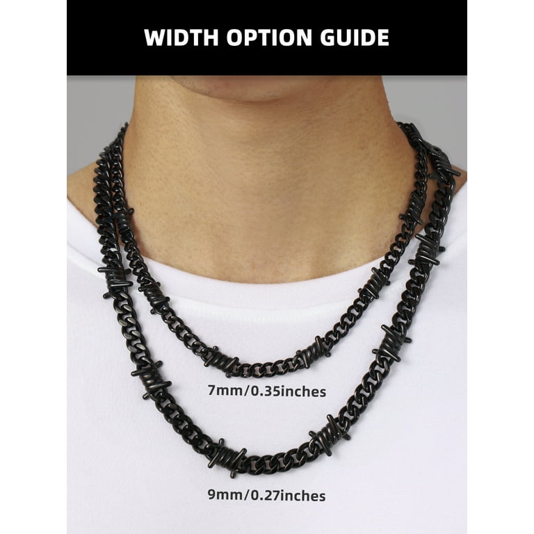 Bestyle 20 inch Black Thorns Necklace for Men Women Punk Hip-hop