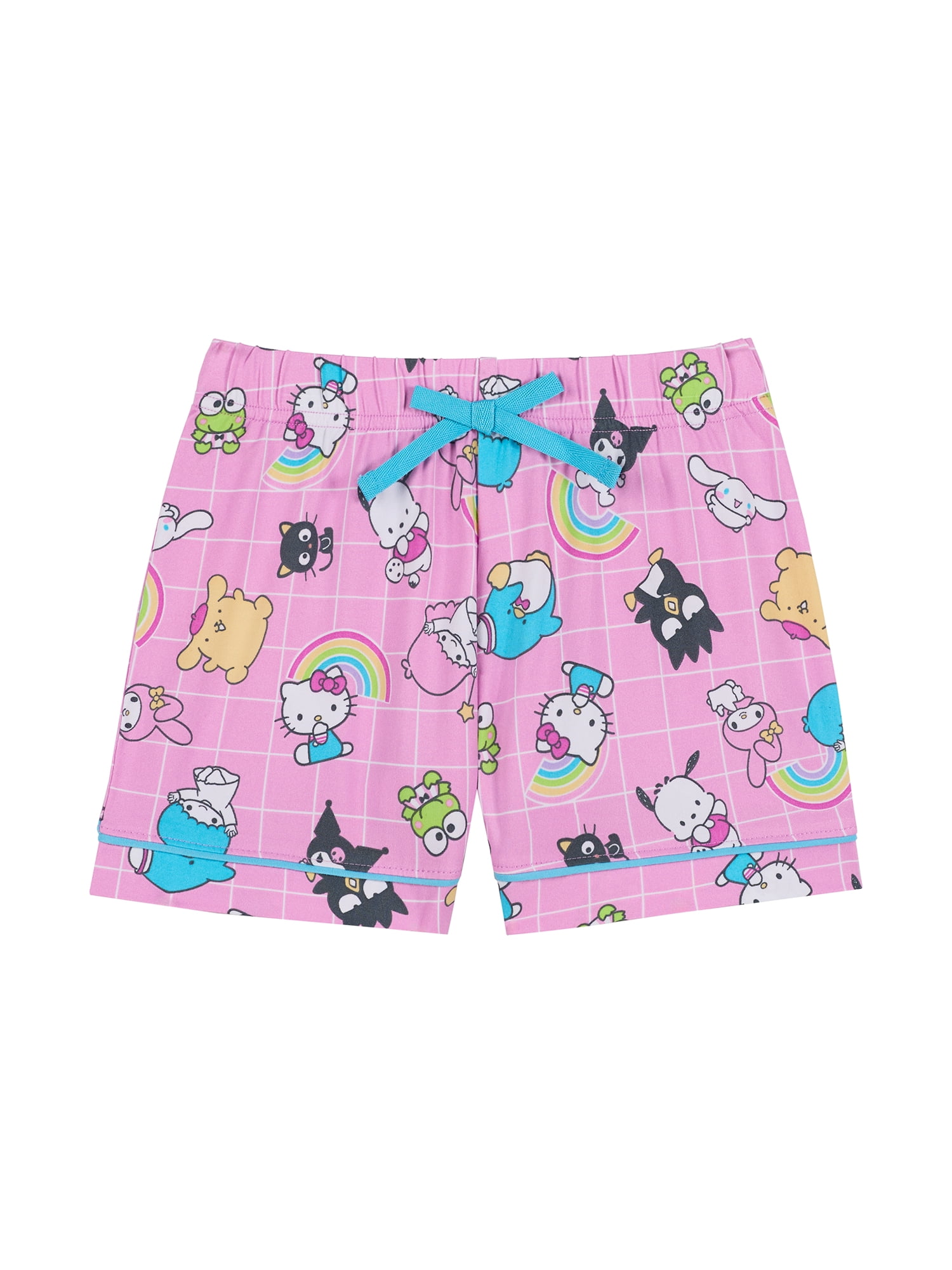 Hello Kitty and Friends Girls Button Front Top and Shorts Pajama Set, 2-Piece, Sizes 4-12