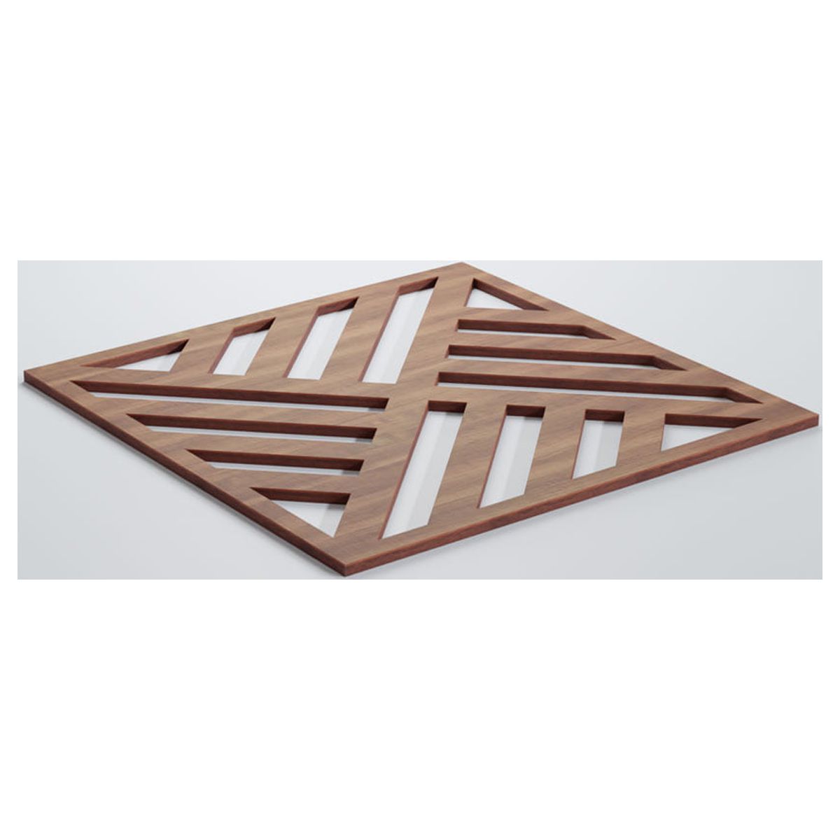 Ekena Millwork 11 3/8"W x 11 3/8"H x 1/4"T Small Allen Decorative Fretwork Wood Wall Panels, Walnut
