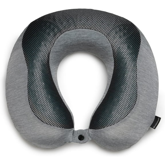 Brookstone Cool Touch Memory Foam Head and Neck Travel Pillow for Vacations, Airplanes, Trains, Buses, and Cars