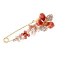 thumbnail image 1 of Brooch Pin 3D Flower Decor Scarf Pin with Rhinestone Inlay Thick Stable Lock Anti-exposure Suits Coats Sweaters Pin, 1 of 8