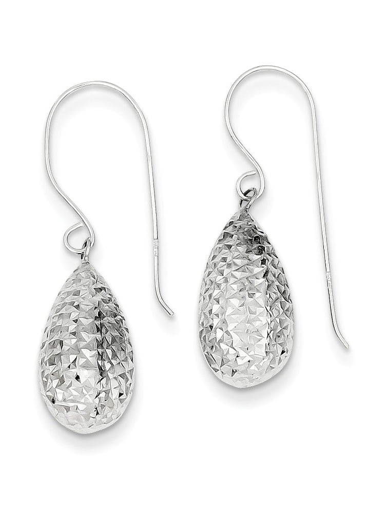 14k White Gold 6mm Ball Drop Dangle Chandelier Earrings Fine Jewelry Gifts For Women For Her 