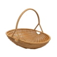 thumbnail image 3 of Cesta de almacenamiento de ratán sintético, cesta de picnic, organizador de almacenamiento portátil multifuncional, tejida a mano para refrigerios, M, 3 of 8