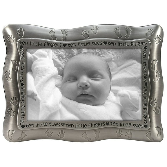 TEN LITTLE FINGERS AND TEN LITTLE TOES pewter frame by Malden Design - 4x6