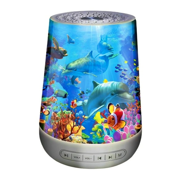 The Bradford Exchange Marine Life Sleep Sound Machine with 24 Relaxing Sounds Color-Changing Nightlight Adjustable Timer and Coral Reef Art by David Penfound 6-inches