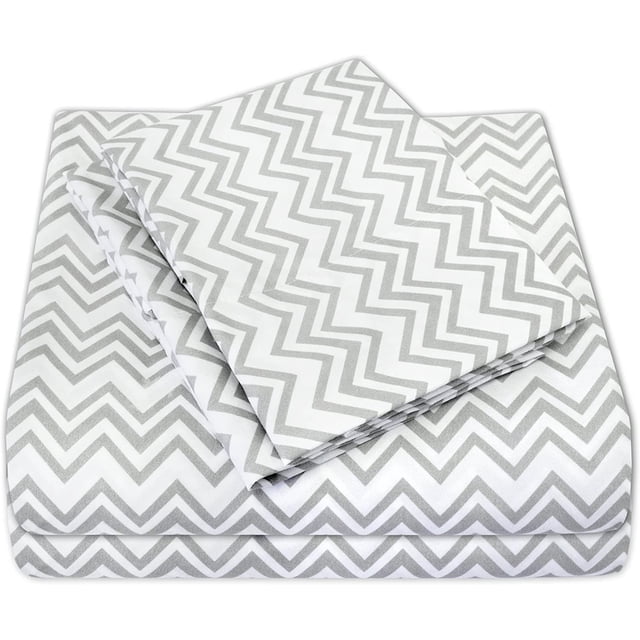 Juego de sábanas Sweet Home Collection Twin Chevron gris