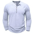 thumbnail image 3 of Men Summer Tops Mens Autumn And Winter Fashion Shirts Long Sleeve Button T Shirt Men Long Sleeve Thermal Shirt Striped Tee plus Size Cute Slipper Athletic Tops Short Athletic Fit Thin White XL, 3 of 7