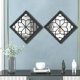 thumbnail image 2 of 2 PCS Square Wall Mirror,Gorgeous Rustic Farmhouse Accent Mirror,Black Entry Mirror for Bathroom Renovation,Bedrooms,Living Rooms and More(12”x12”), 2 of 5