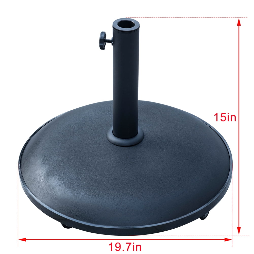 Sundale Outdoor 55lbs Heavy Duty Stand Concrete Umbrella Base With 4 Wheels Black For Patio Garden Walmart Com Walmart Com