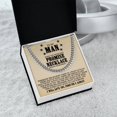 thumbnail image 2 of To My Man - When You Wear This Promise Necklace, Cuban Link Chain, Stainless Steel or Yellow Gold, Message Card & Gift Box, 2 of 5