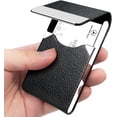 thumbnail image 1 of Professional PU Leather Card Holder with Magnetic Closure (Black), 1 of 5