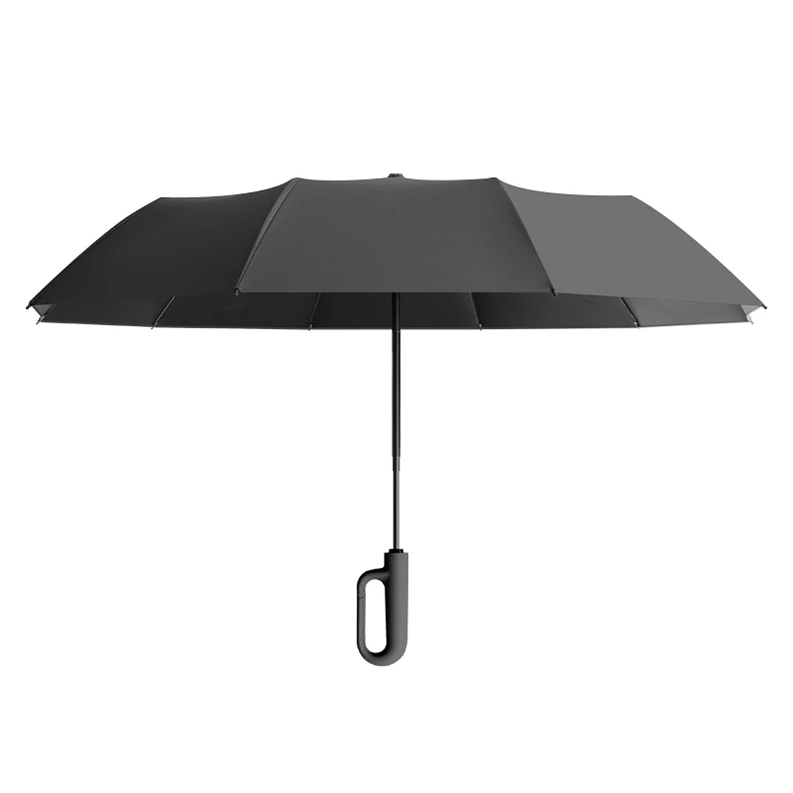 Milageto Automatic Folding Umbrella Folding Travel Umbrella for Outdoor Beach Camping Black 106cmx71cm