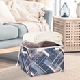 thumbnail image 3 of Yayeee Collapsible Storage Bin with Lid Fabric Closet Decorative Basket with Handles, Black Stripes, 3 of 7