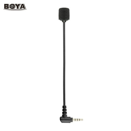 BOYA BY-UM4 Portable Omni-directional Condenser Microphone Mini Flexible Microphone with 3.5mm TRRS Connector for Smartphone Tablet PC for PC with Single Speaker and Mic Jack Audio