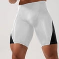 thumbnail image 4 of Mifsaly Mens Compression Biker Shorts High Waisted Stretch Workout Shorts Breathable Comfy Running Cycling Gym Underwear White,XS, 4 of 5