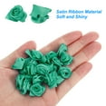 thumbnail image 4 of Mini Satin Ribbon Roses Tiny Fabric Flowers Embellishments Rosettes Applique Turquoise, 4 of 5
