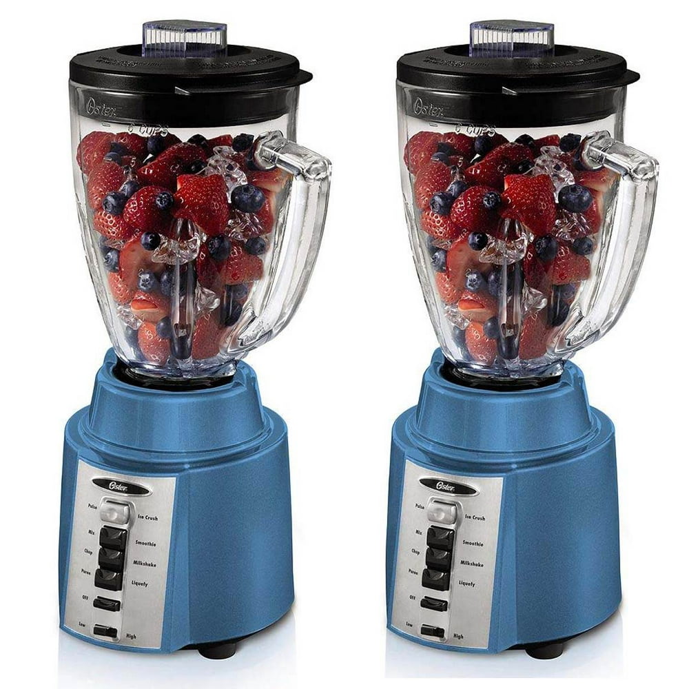 TWO) Oster BCCG08 450 Watt 8Speed 6Cup Blender, Blue, with Ice