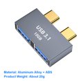 thumbnail image 2 of FLhrweasw Estación acoplamiento USB C HUB para MacBook Thunderbolt 3 Dual Type-C Adapter (B), 2 of 7