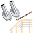 thumbnail image 1 of [Patent Design] CKE 40 Pack 45 Degree T316 Marine Grade Stainless Steel Angle Beveled Protector Sleeves Wood Post Protector for 1/8"" Wire Rope Cable Railing Come with a Free Drill Bit, 1 of 7