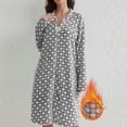 thumbnail image 6 of Flannel Zip-Up Robes For Women, Polka Dot Long Sleeve Housecoat, Ladies Winter Warm Fleece Mid Bathrobe S-XL, 6 of 7