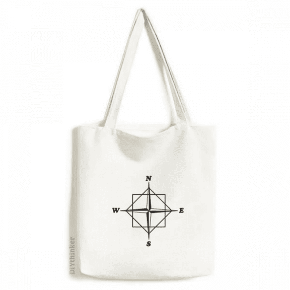 Pointer Direction Compass Tote Canvas Bag Shopping Satchel Casual Handbag