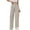 Khaki(New), variant on PNTUTB Women's Casual Solid Color Corduroy Elastic Waistband Button Fly Straight Leg Pants with Multiple Pockets
