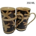thumbnail image 2 of India Meets India Handmade Bamboo Designer Beer/Coffee/Tea Mugs w/ Thin & Smooth Edges Bamboo Beverages Cup w/ Strong Handle, Set of 2 Bamboo Beer/Coffee/Tea Mugs, 350 ML, 2 of 5