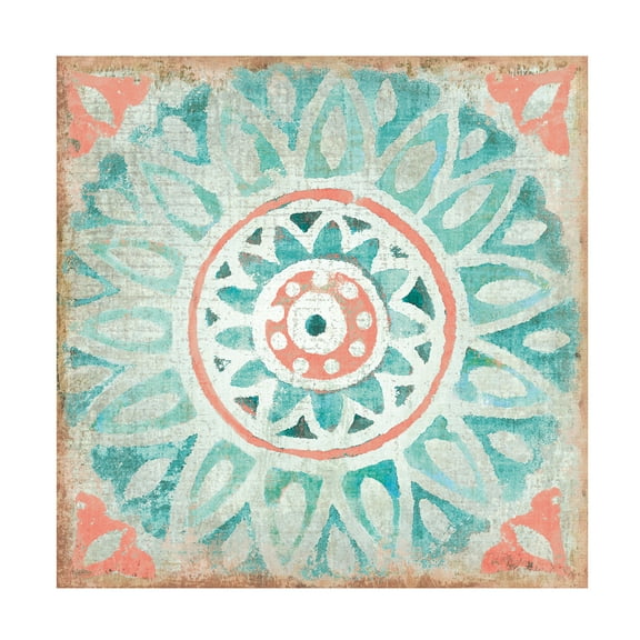 Trademark Fine Art 'Ocean Tales Tile VII Coral' Canvas Art by Pela Studio